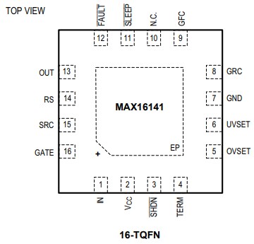 機械製圖 - Analog Devices / Maxim Integrated MAX16141理想二極體控制器